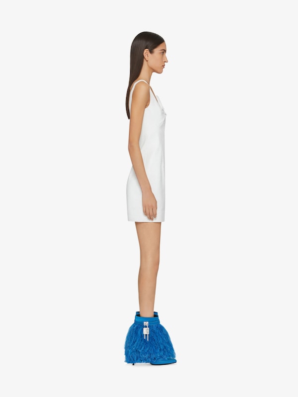 Givenchy Shark Lock Stiletto ankle boots in satin with feathers Rebajas baratas