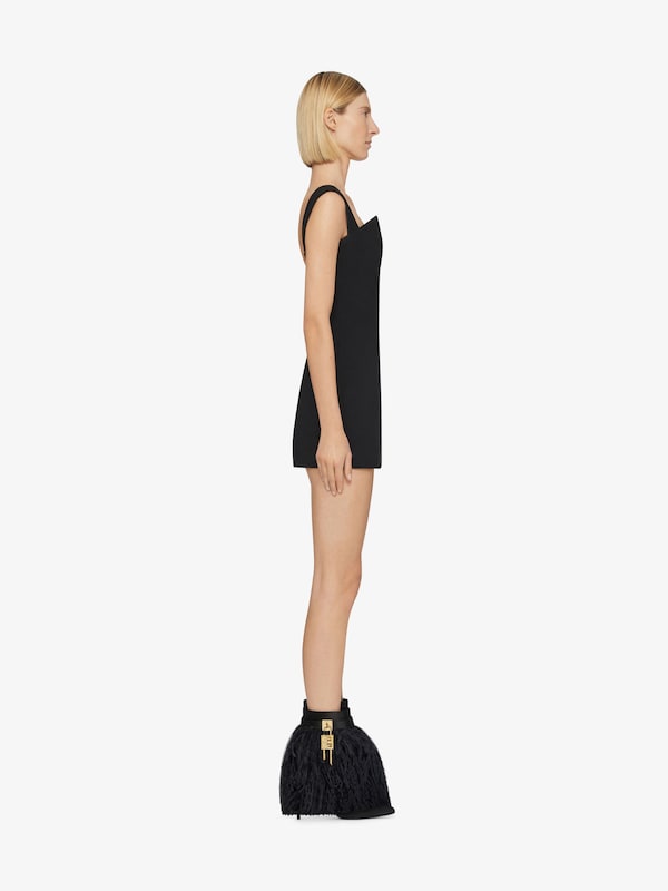 Givenchy Shark Lock Stiletto ankle boots in satin with feathers Rebajas de fábrica
