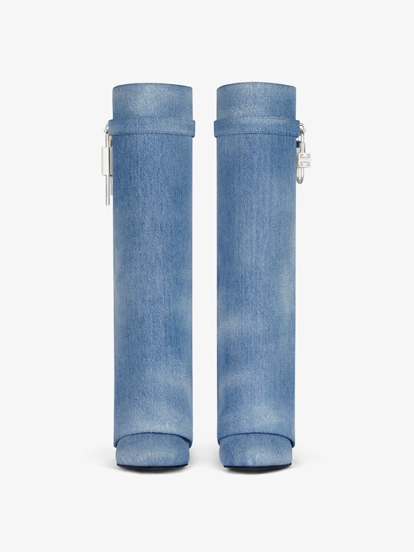 Givenchy Shark Lock boots in washed denim Los más vendidos
