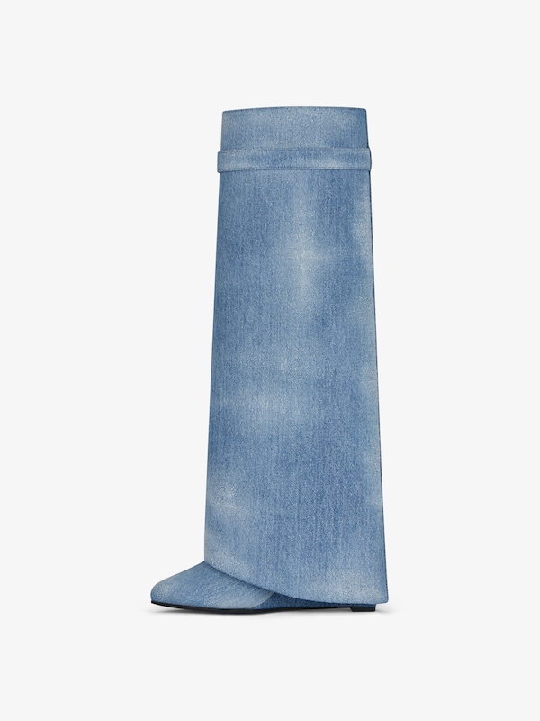 Givenchy Shark Lock boots in washed denim Los más vendidos