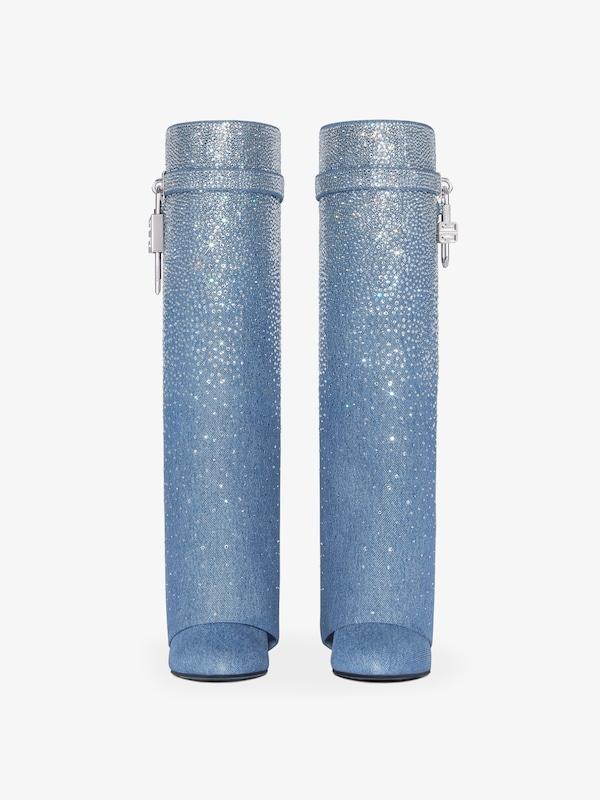 Givenchy Shark Lock boots in denim with strass Ventas relámpago
