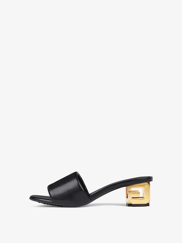Givenchy G Cube heeled mules in leather Liquidación