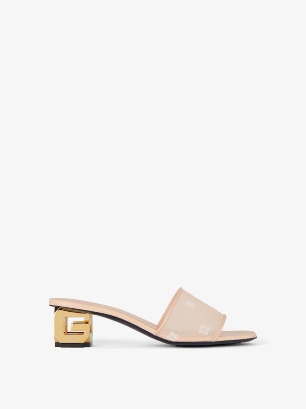 Givenchy G Cube heeled mules in 4G mesh Limitado a 3 días