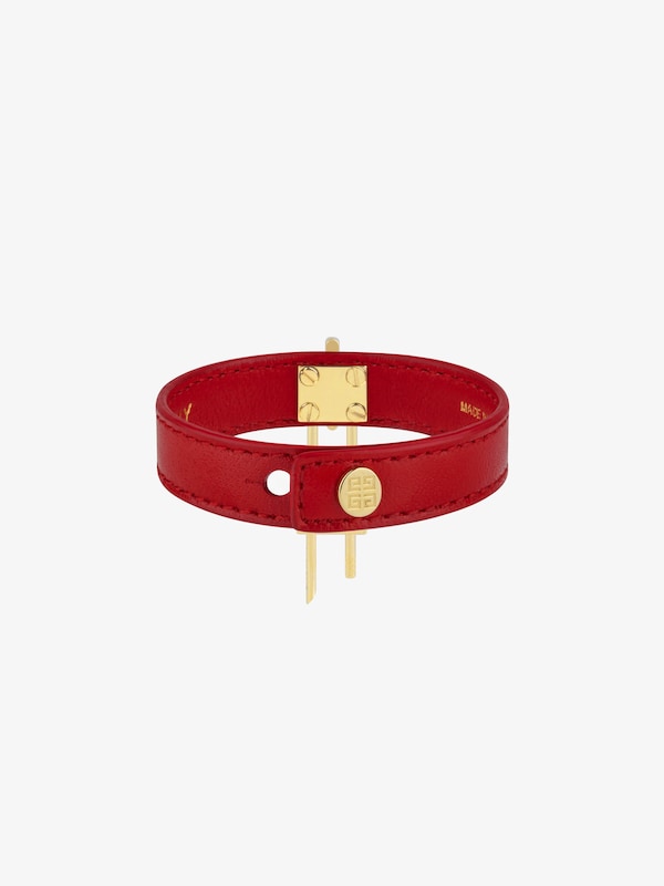 Givenchy Mini Lock bracelet in metal and leather Outlet