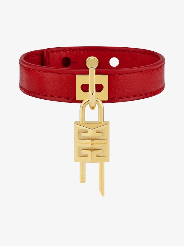 Givenchy Mini Lock bracelet in metal and leather Outlet