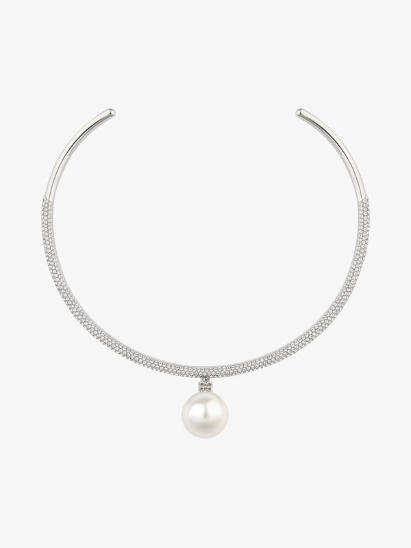 Givenchy Pearl torque necklace in metal with pearl and crystals Gran oferta