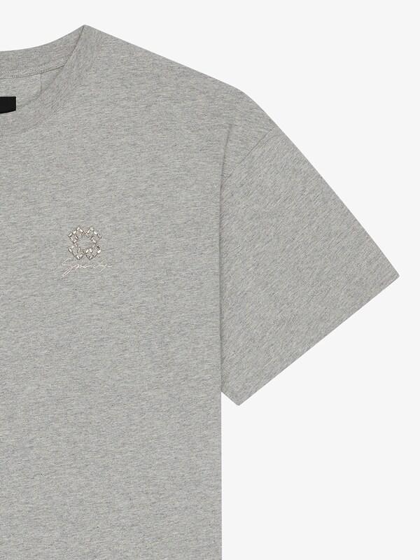 Givenchy T-shirt in cotton with crystals and 4G detail Oferta especial de fábrica