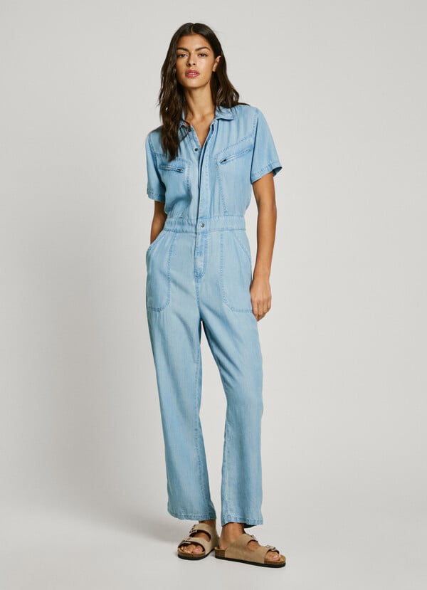 Pepe Jeans mono largo denim cuello camisero Superdescuento