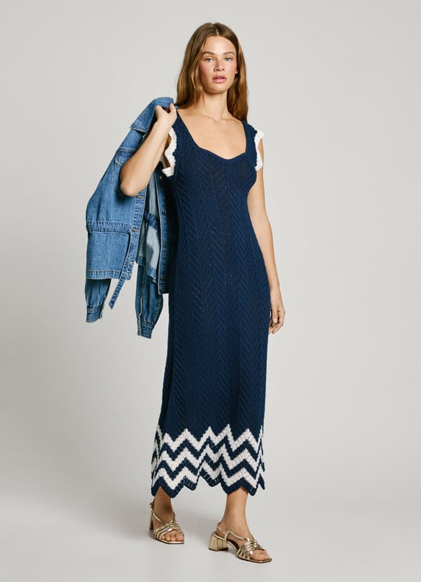 Pepe Jeans vestido largo calado con tirantes Último día