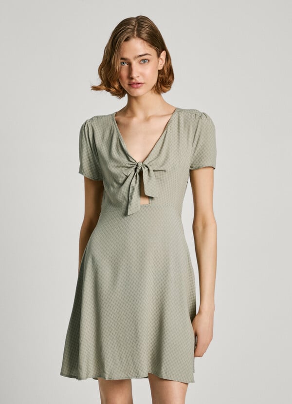 Pepe Jeans vestido corto con escote anudado