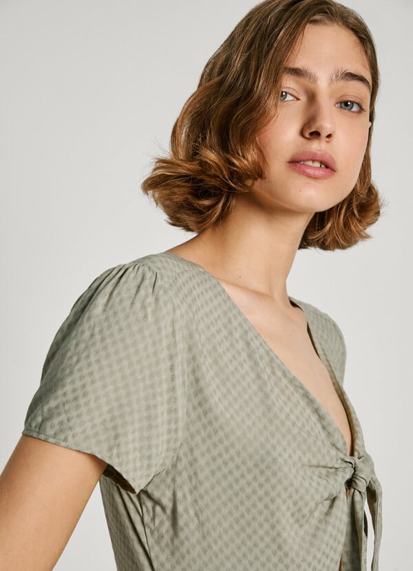 Pepe Jeans vestido corto con escote anudado Precio de fábrica