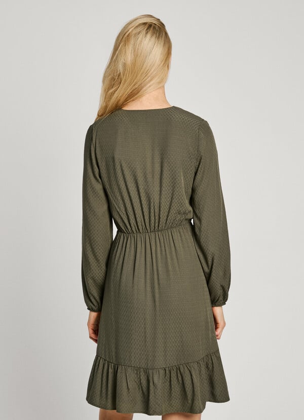 Pepe Jeans vestido corto cuello pico Superdescuento