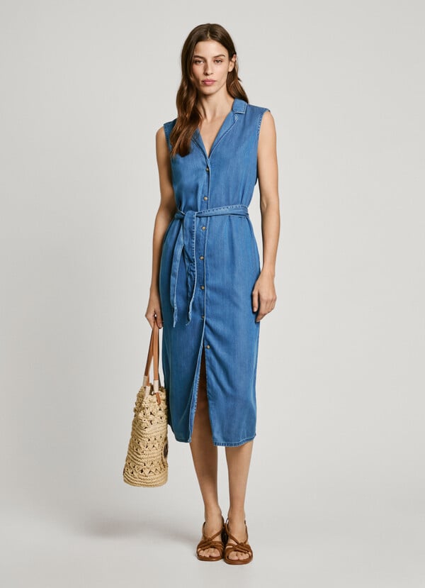 Pepe Jeans vestido midi fit regular Limitado a 3 días