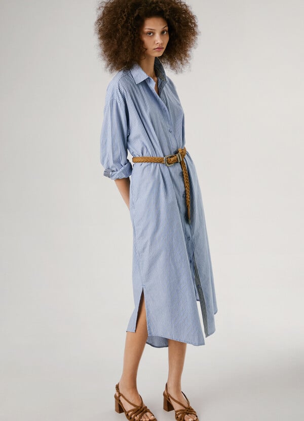 Pepe Jeans vestido midi estampado de rayas Ahorra y exporta