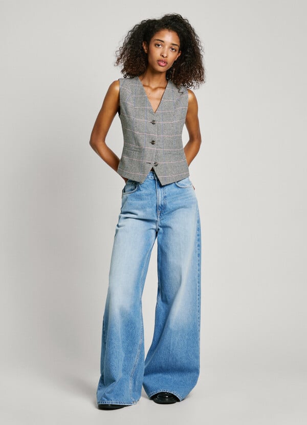 Pepe Jeans chaleco pata de gallo Descuento por venta flash
