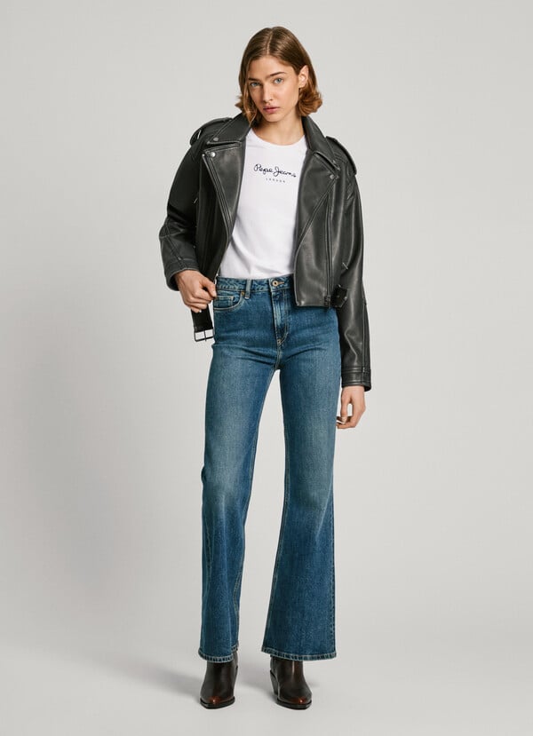 Pepe Jeans cazadora biker con cinturón Ofertas especiales