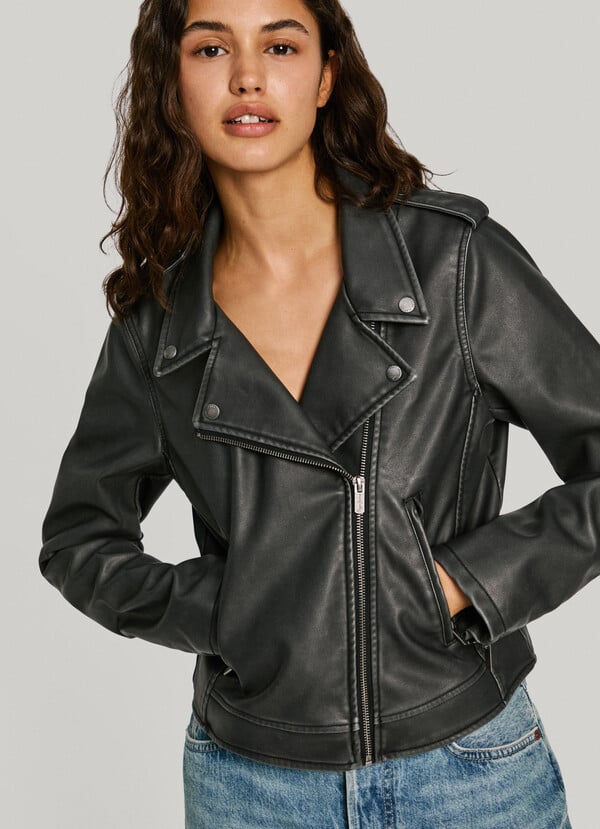 Pepe Jeans cazadora biker efecto piel Grandes ahorros