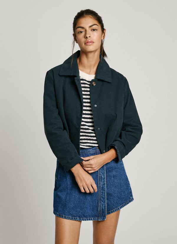 Pepe Jeans cazadora lona con cuello camisero Precio ultrabajo