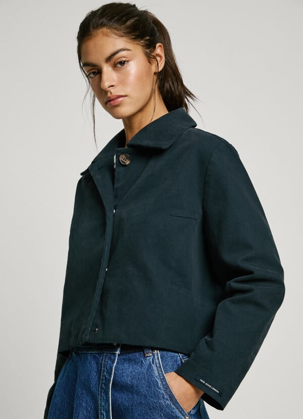 Pepe Jeans cazadora lona con cuello camisero Precio ultrabajo