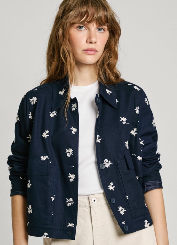 Pepe Jeans cazadora con flores bordadas Rebajas