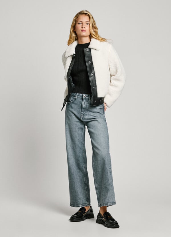 Pepe Jeans chaqueta borreguito cierre abotonado Gran oferta