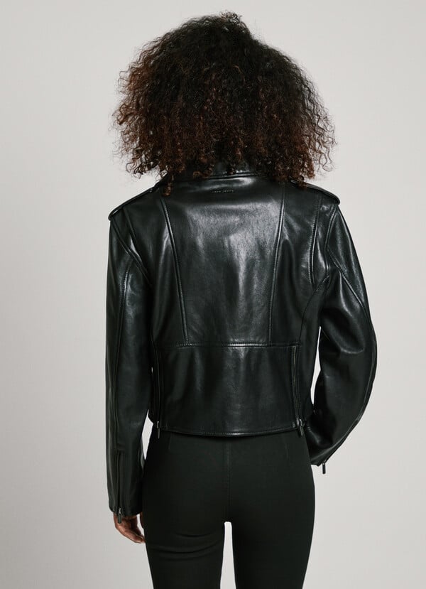 Pepe Jeans cazadora biker piel Ventas relámpago