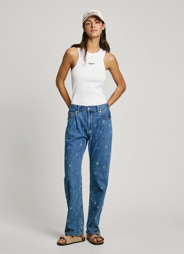 Pepe Jeans top canalé sin mangas Liquidación