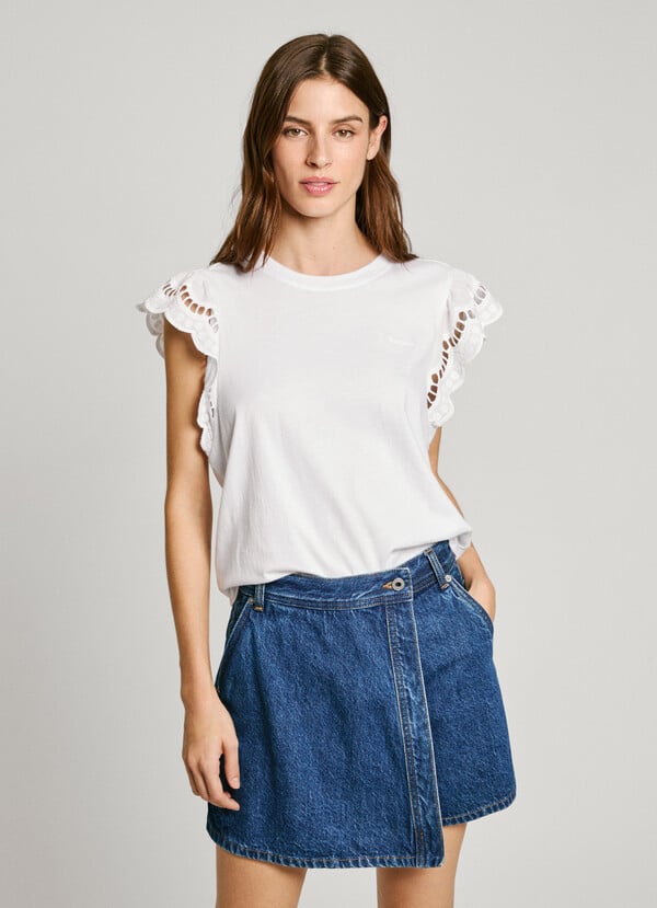 Pepe Jeans camiseta con mangas bordadas Rebajas online