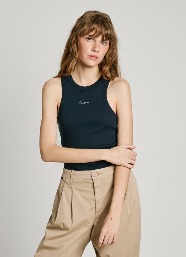 Pepe Jeans top canalé sin mangas Rebajas top