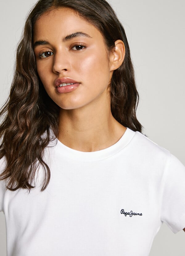 Pepe Jeans camiseta canalé logo estampado Envío gratis