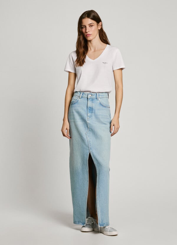 Pepe Jeans camiseta cuello pico logo estampado Últimos 3 días