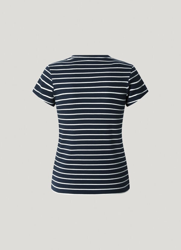 Pepe Jeans camiseta canalé de rayas Precio de fábrica