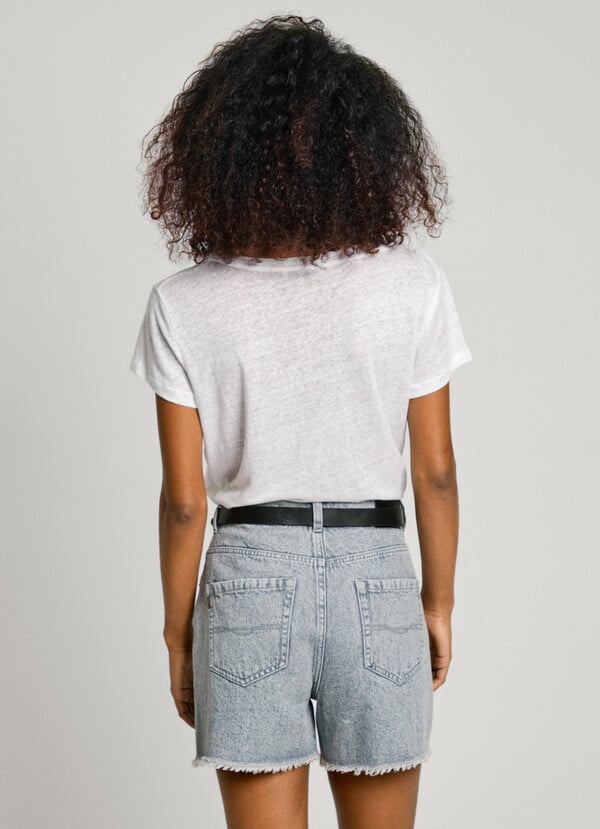 Pepe Jeans camiseta cuello pico logo bordado Promoción por tiempo limitado