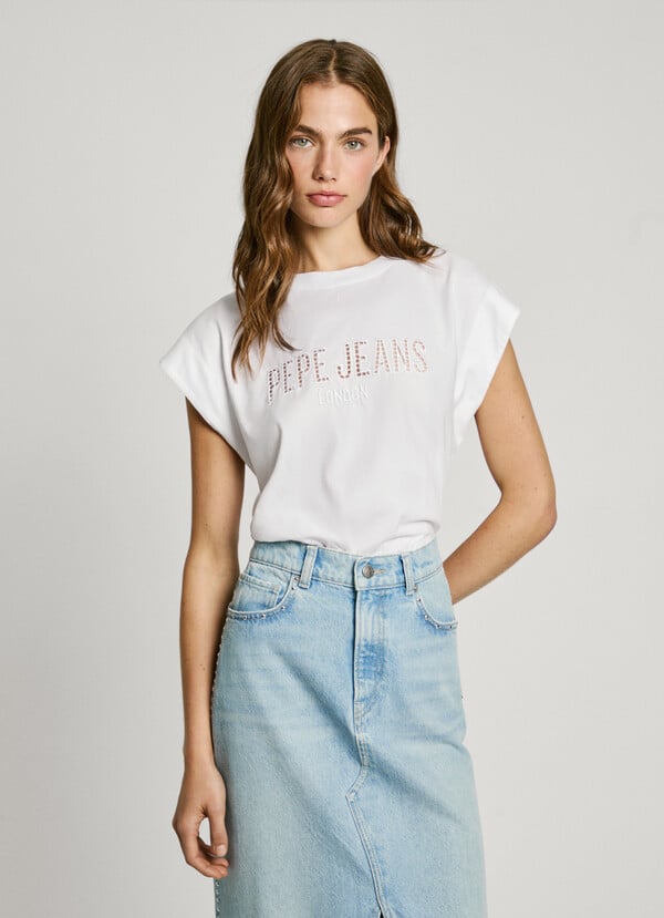 Pepe Jeans camiseta sin mangas logo calado Solo hoy