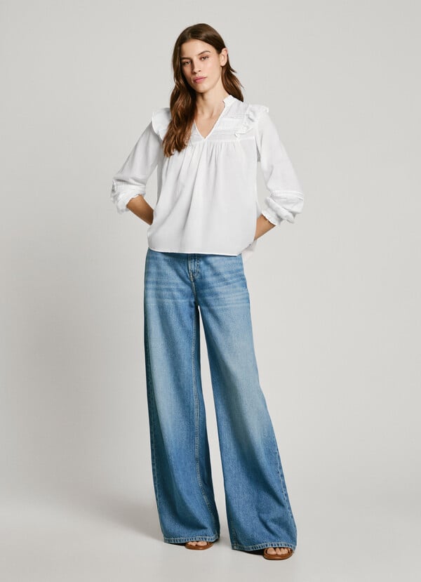 Pepe Jeans blusa fluida con volantes Promoción trimestral