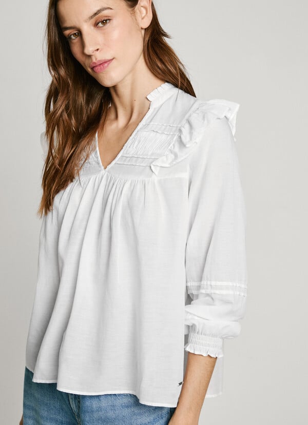 Pepe Jeans blusa fluida con volantes Promoción trimestral