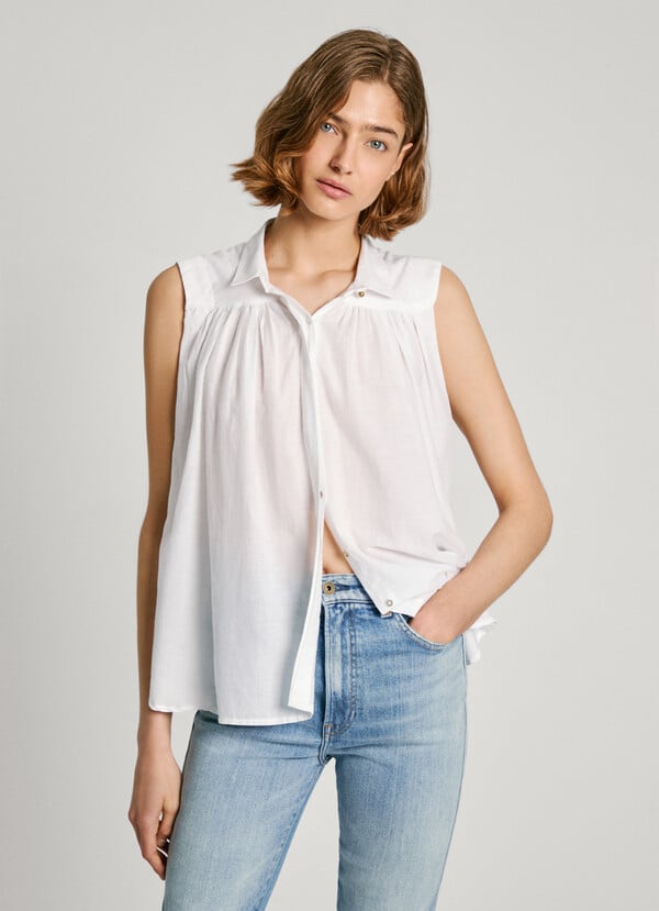 Pepe Jeans blusa fluida sin mangas Superdescuento