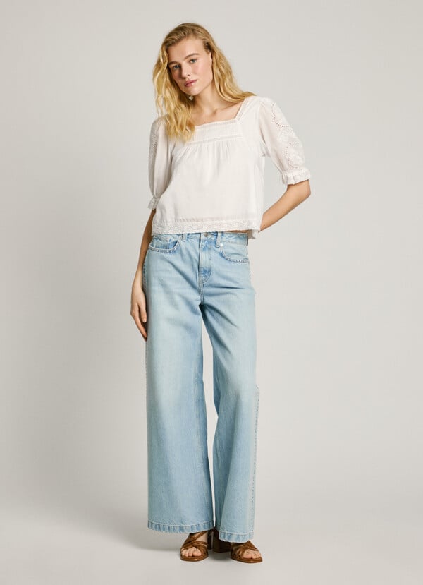 Pepe Jeans blusa voile con detalles bordados Envío internacional gratuito