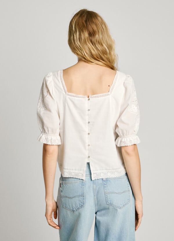 Pepe Jeans blusa voile con detalles bordados Envío internacional gratuito