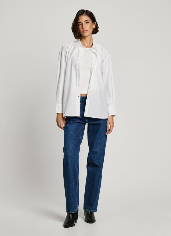 Pepe Jeans camisa popelín fit oversize En oferta