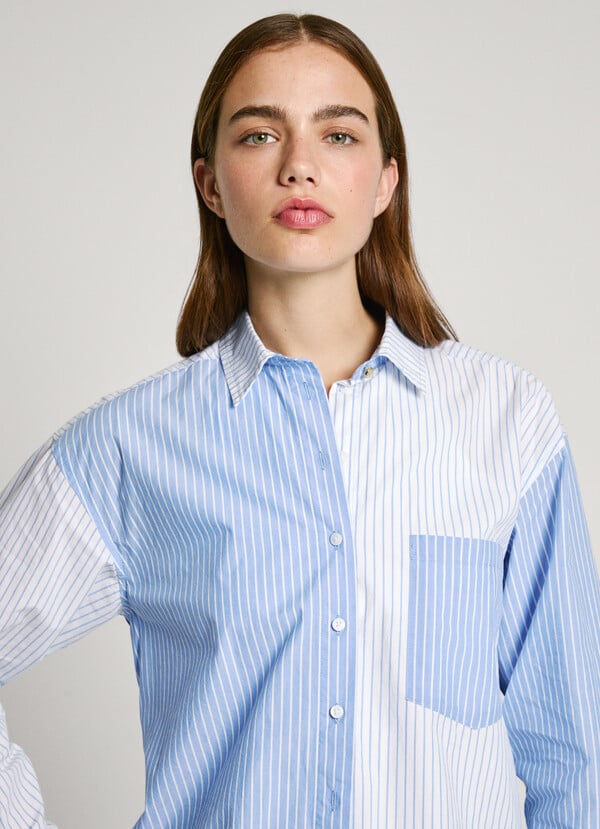 Pepe Jeans camisa popelín rayas fit oversize Última moda