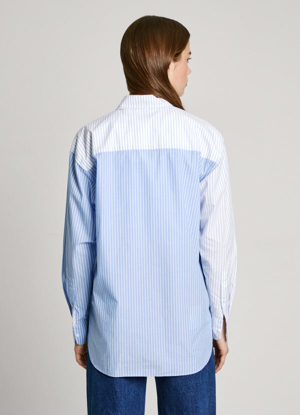 Pepe Jeans camisa popelín rayas fit oversize Última moda