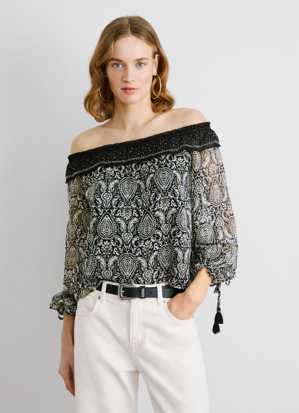 Pepe Jeans blusa chifón estampado paisley Ofertas especiales