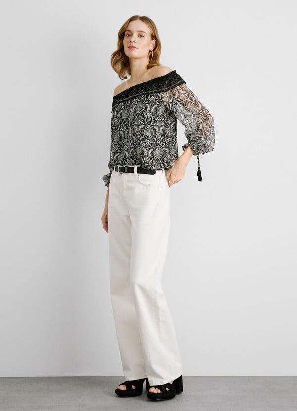 Pepe Jeans blusa chifón estampado paisley Ofertas especiales