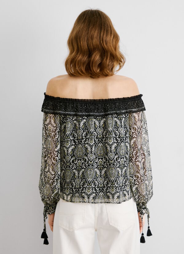 Pepe Jeans blusa chifón estampado paisley Ofertas especiales