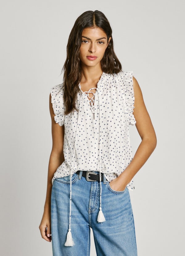 Pepe Jeans blusa estampada sin mangas Grandes ahorros