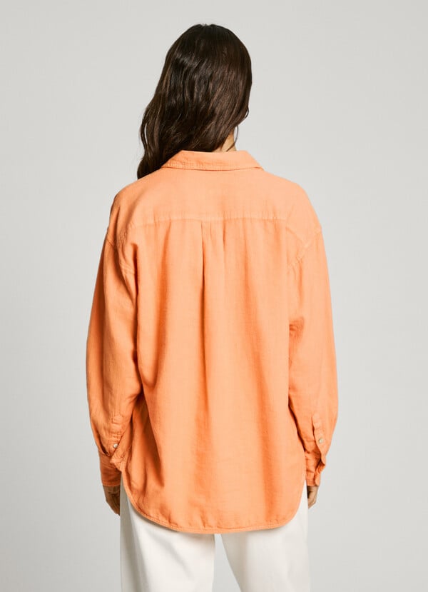 Pepe Jeans camisa logo bordado fit relaxed Precio ultrabajo