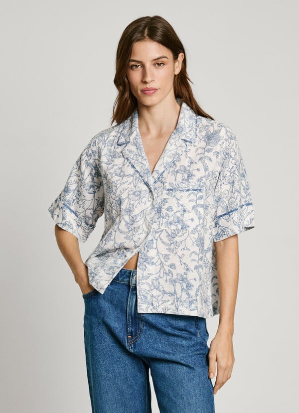 Pepe Jeans blusa manga corta estampado floral Venta caliente