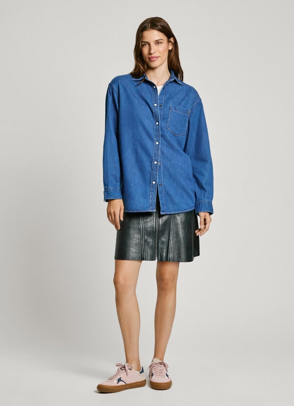 Pepe Jeans camisa denim fit boyfriend Descuento