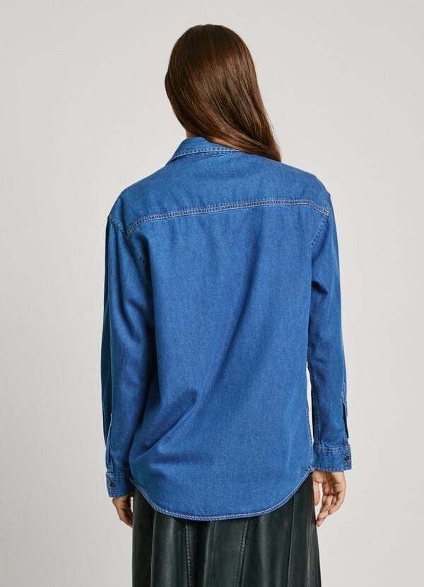 Pepe Jeans camisa denim fit boyfriend Descuento